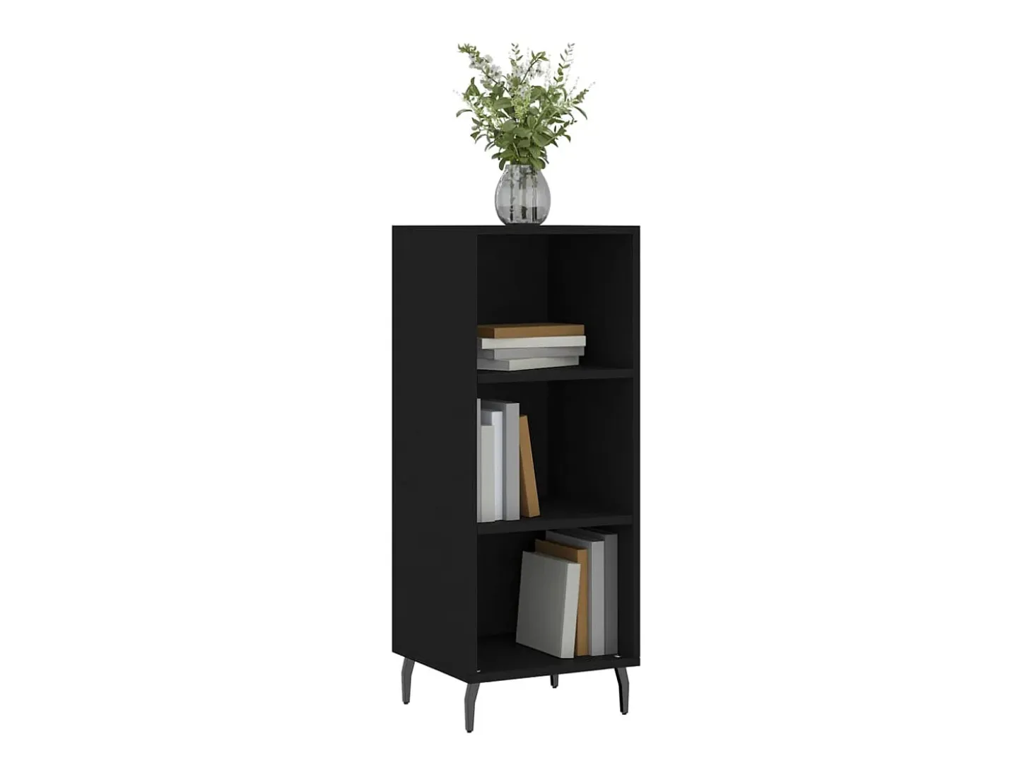 Aparador negro 34,5x32,5x90 cm madera de ingeniería