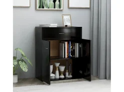 Aparador negro 60x30x75 cm madera de ingeniería