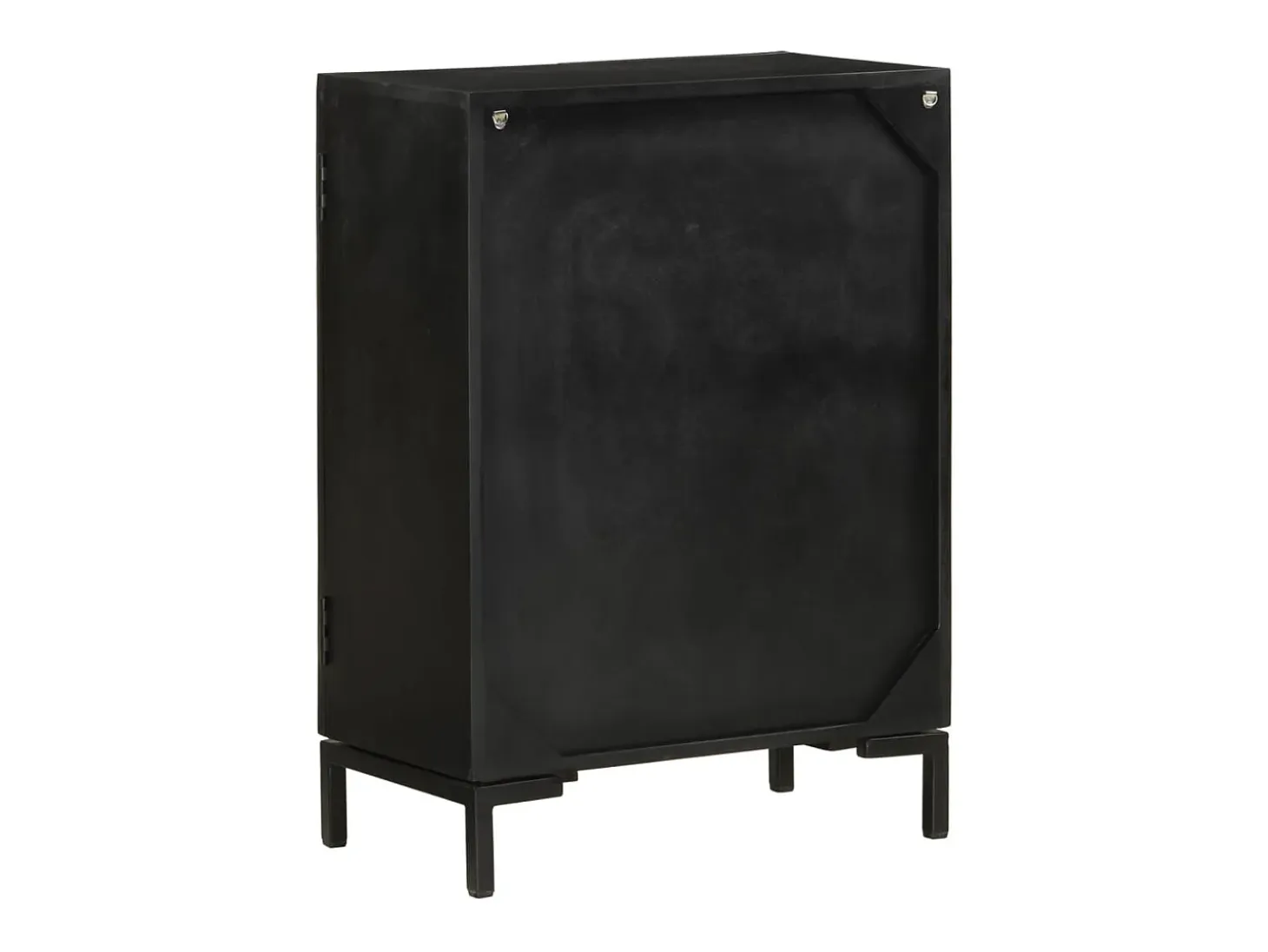 Aparador negro 55x30x77 cm madera maciza de mango y hierro