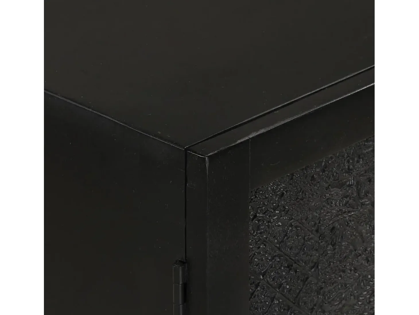 Aparador negro 55x30x77 cm madera maciza de mango y hierro