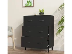 Aparador negro 69,5x34x90 cm madera de ingeniería