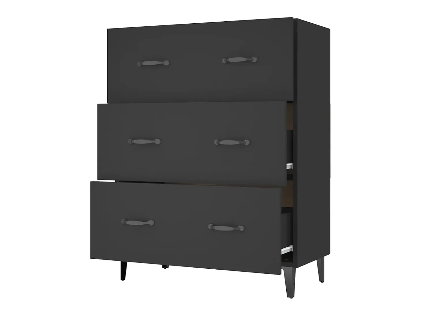 Aparador negro 69,5x34x90 cm madera de ingeniería