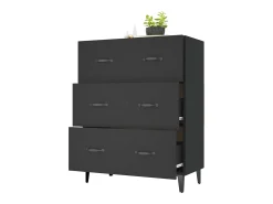 Aparador negro 69,5x34x90 cm madera de ingeniería