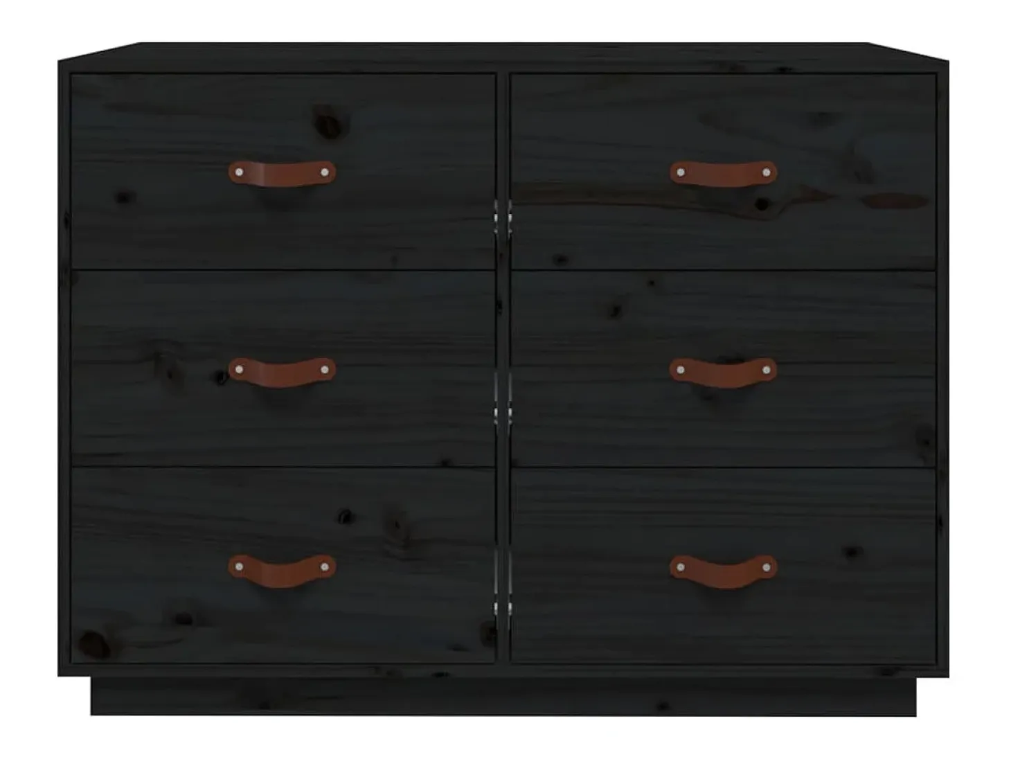Aparador Negro 100x40x75 cm Madera Maciza de Pino