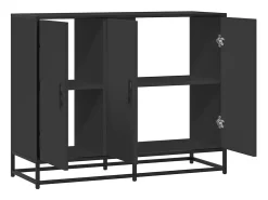Aparador negro 94x35x76 cm madera contrachapada