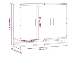 Aparador negro 94x35x76 cm madera contrachapada