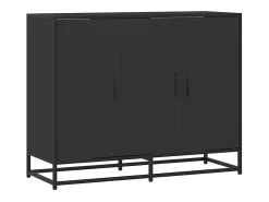 Aparador negro 94x35x76 cm madera contrachapada