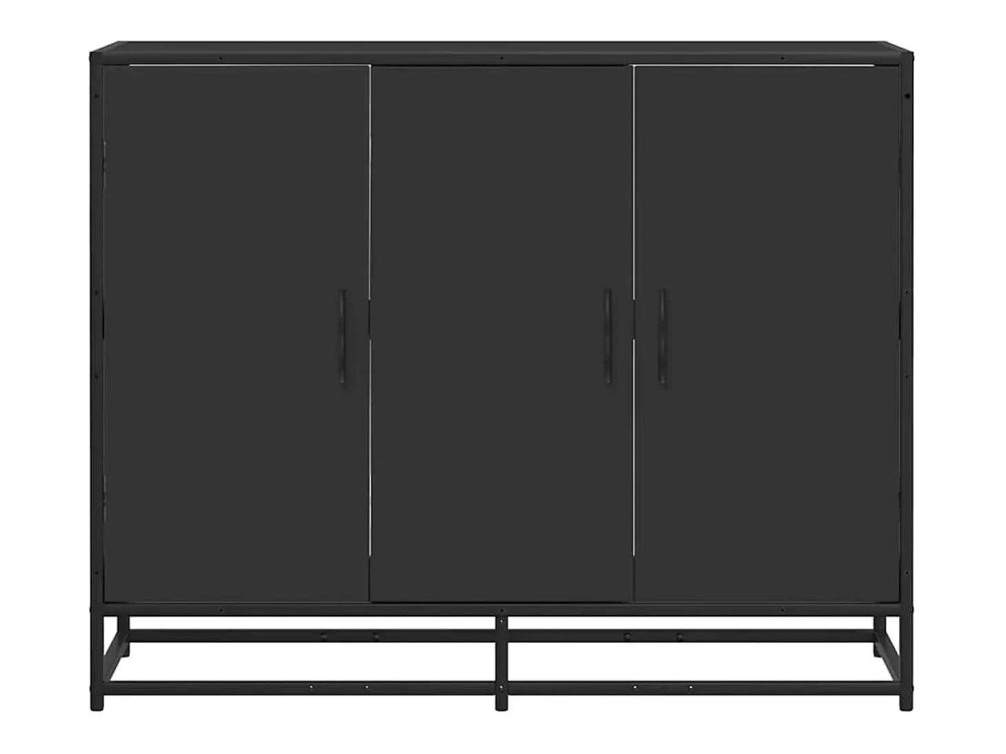 Aparador negro 94x35x76 cm madera contrachapada