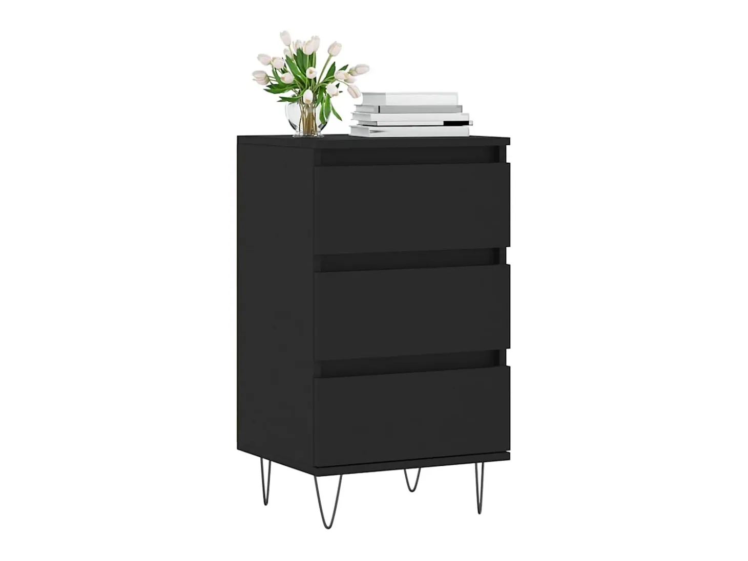 Aparador negro 40x35x70 cm madera de ingeniería