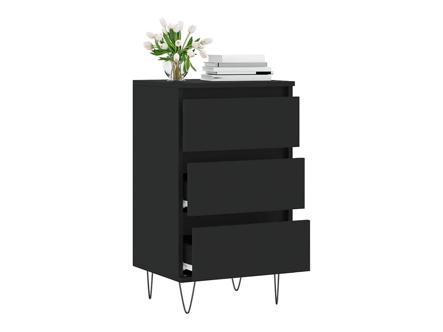 Aparador negro 40x35x70 cm madera de ingeniería