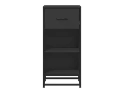 Aparador negro 35,5x35x76 cm madera contrachapada y metal