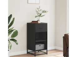 Aparador negro 35,5x35x76 cm madera contrachapada y metal