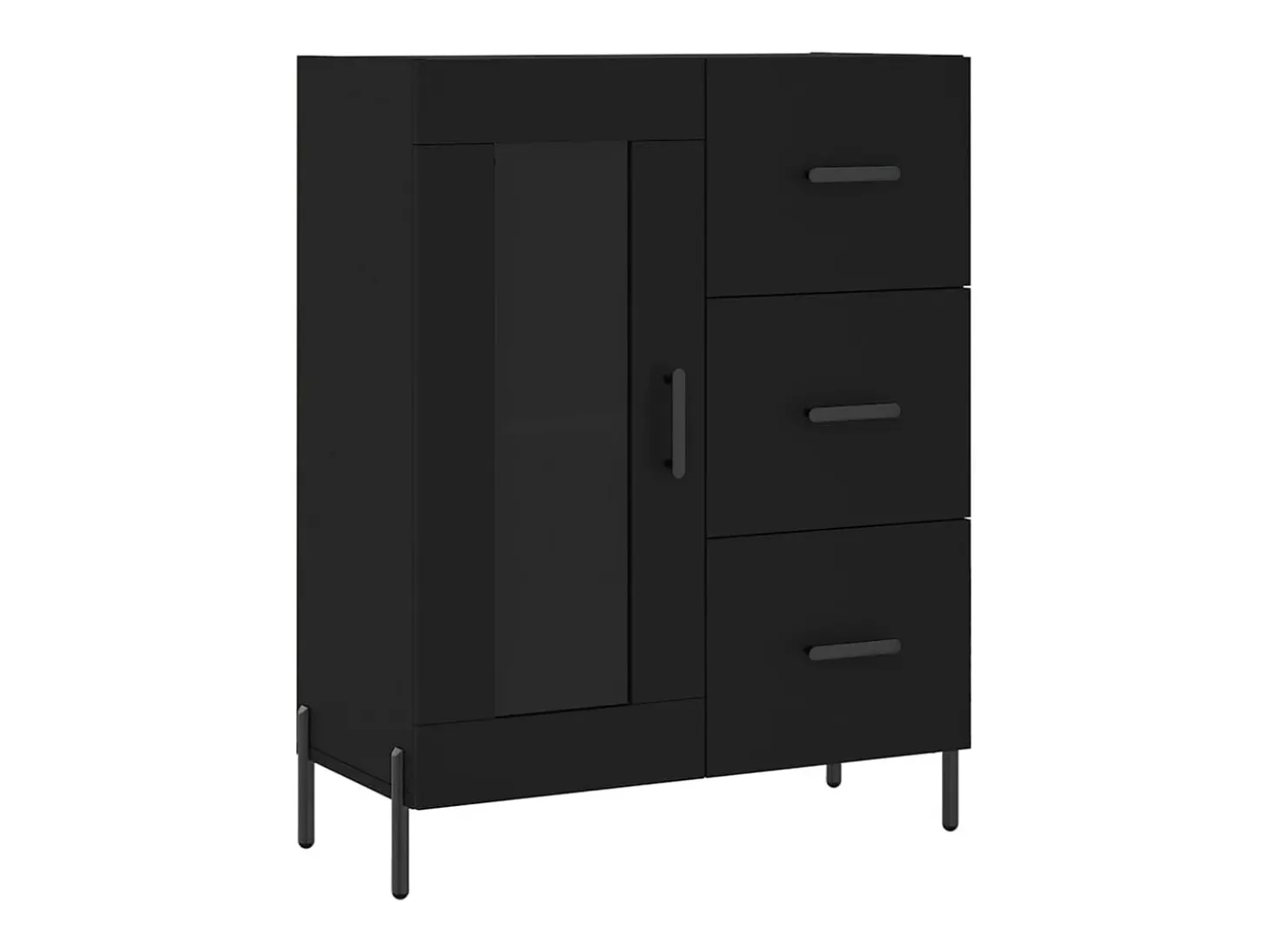 Aparador negro 69,5x34x90 cm madera de ingeniería