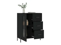 Aparador negro 69,5x34x90 cm madera de ingeniería