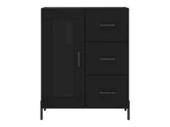 Aparador negro 69,5x34x90 cm madera de ingeniería