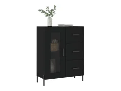 Aparador negro 69,5x34x90 cm madera de ingeniería