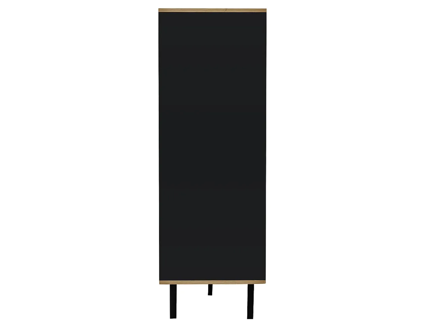 Aparador negro y madera 80x40x120cm con 2 puertas e iluminación LED