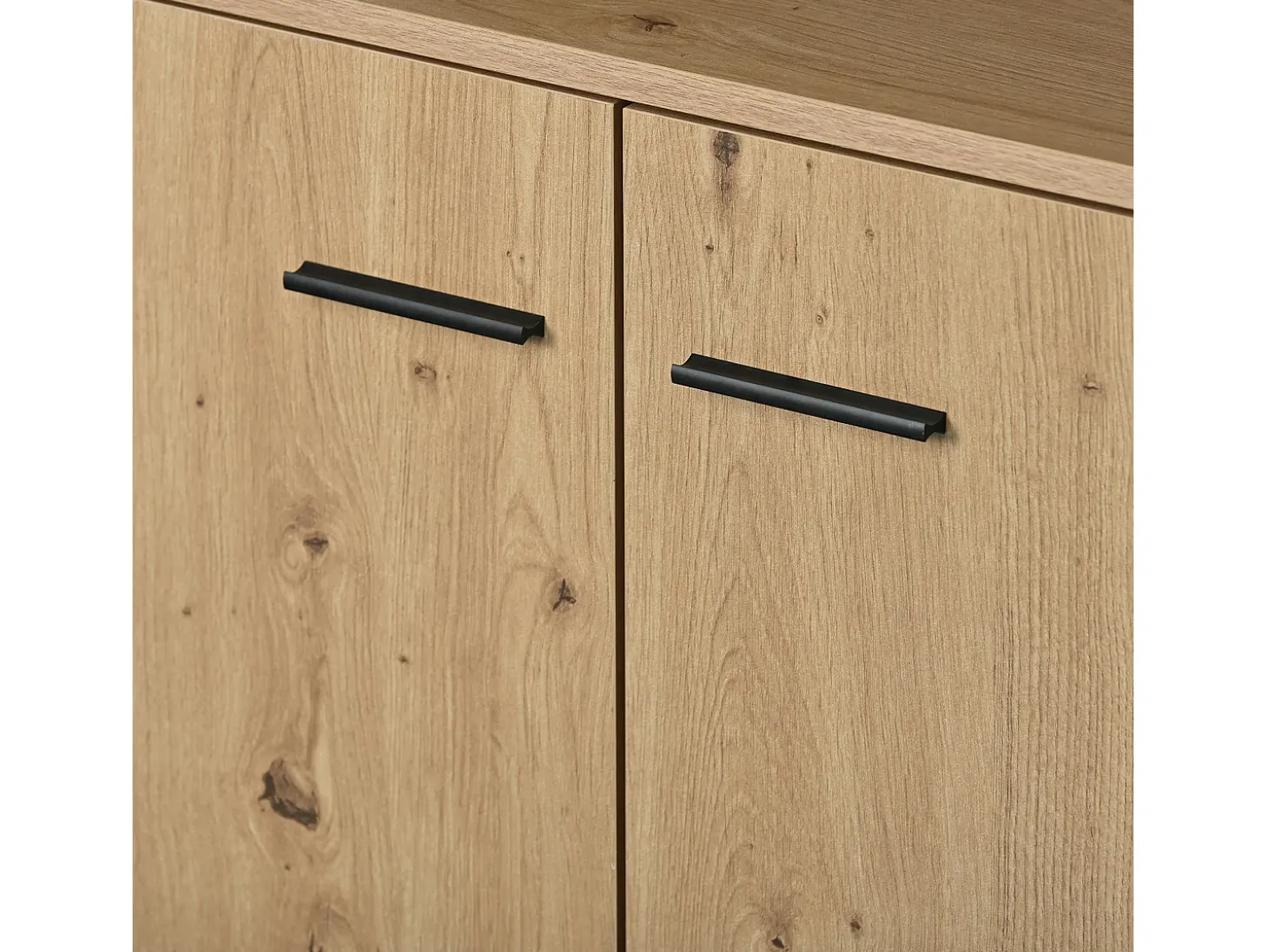 Aparador negro-marrón con 3 puertas y 3 cajones 150 x 35 x 75,9 cm, tablero de partículas