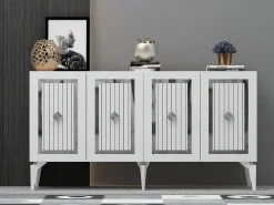 Aparador Nora Blanco Plata 150x40x79 cm