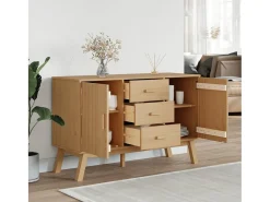 Aparador OLDEN madera maciza de pino marrón 114x43x73,5 cm ES750026