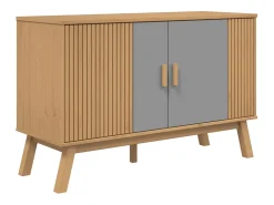 Aparador OLDEN madera maciza pino gris y marrón 114x43x73,5 cm