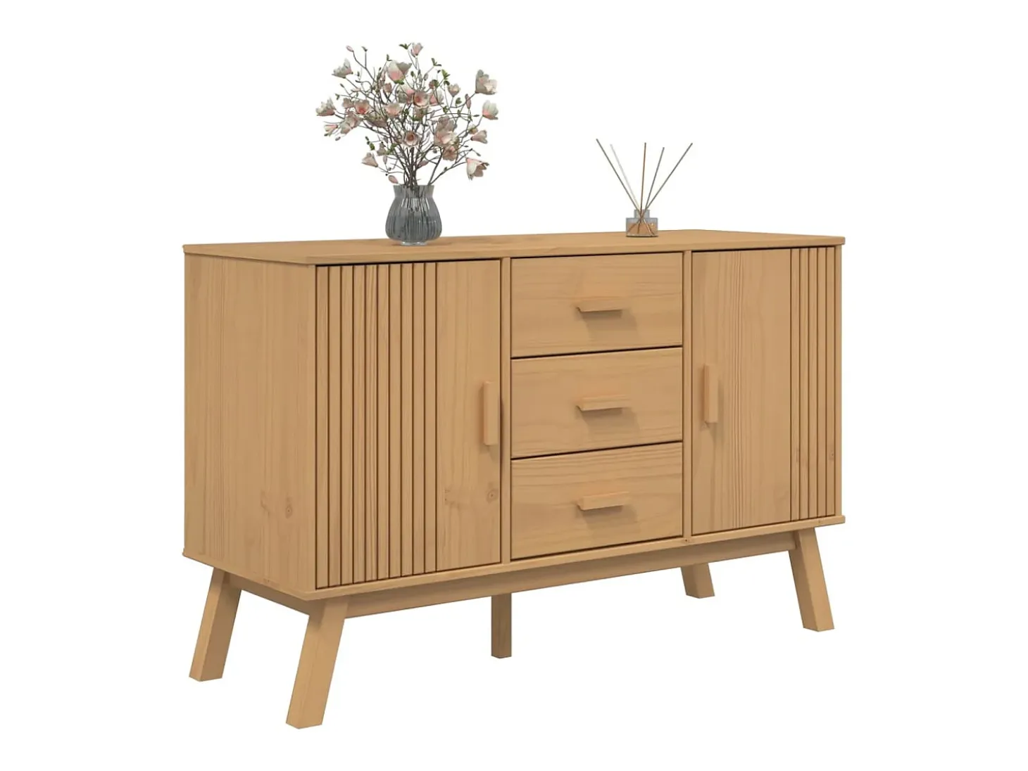 Aparador OLDEN marrón 114x43x73,5 cm madera maciza de pino