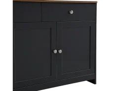 Aparador para salón - 4 puertas y 3 cajones - tableros de partículas - Gris negro