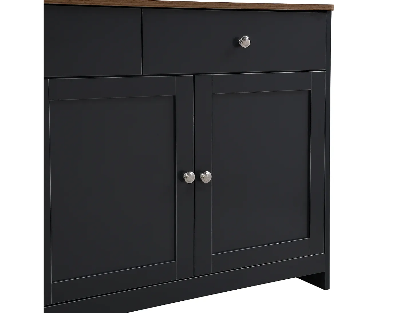 Aparador para salón - 4 puertas y 3 cajones - tableros de partículas - Gris negro