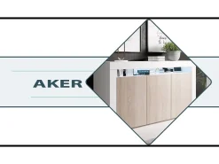Aparador para Salón comedor en Negro con LED 155x37x91,5cm Aker