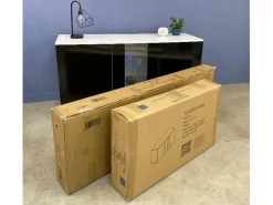 Aparador para Salón comedor en Negro y Blanco con LED 120x40x70cm Luke A1