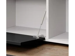 Aparador para Salón comedor en Blanco y Negro con LED 135x34x73cm Sefora