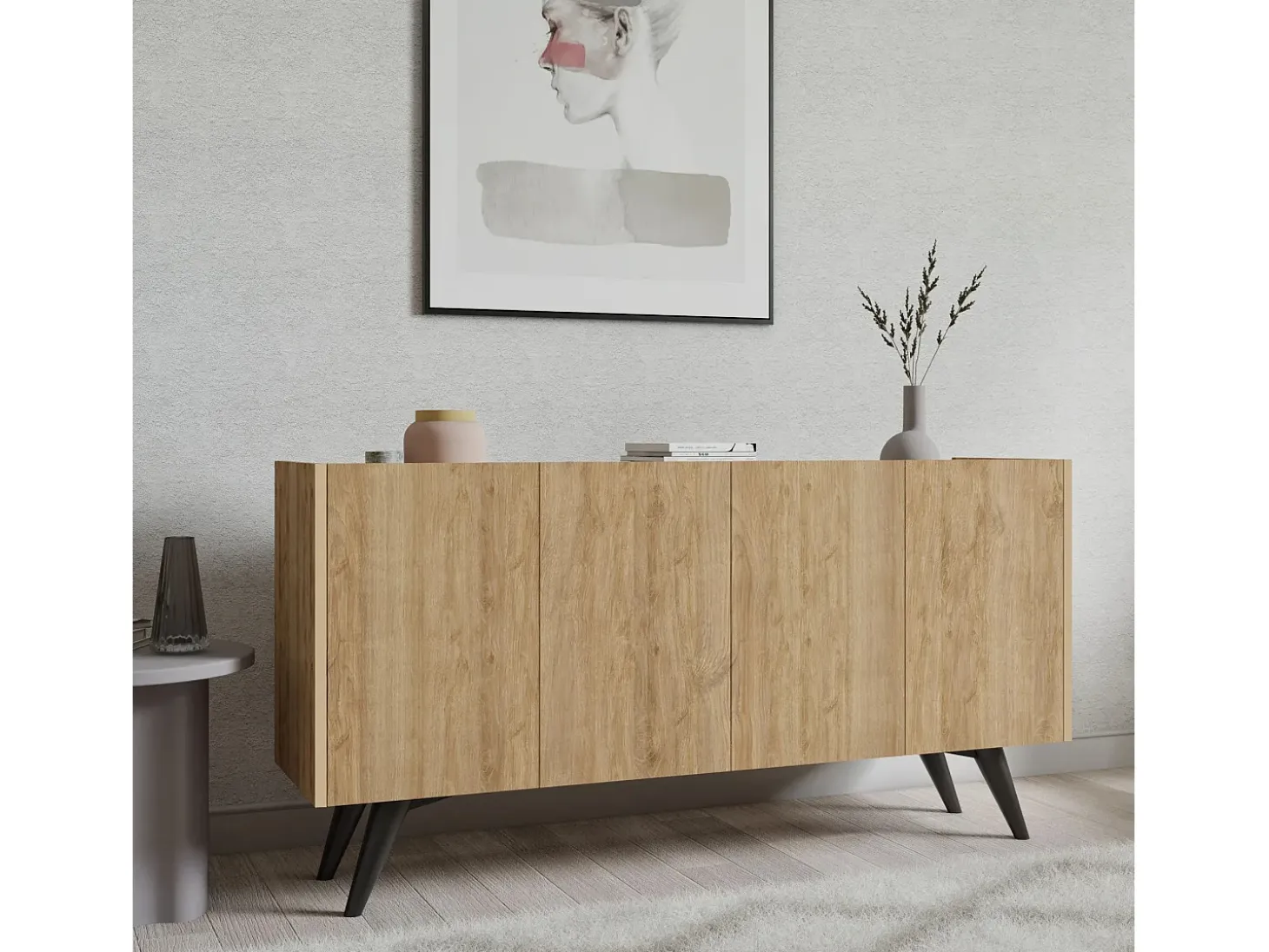 Aparador Pekin color roble 150x76x40 cm
