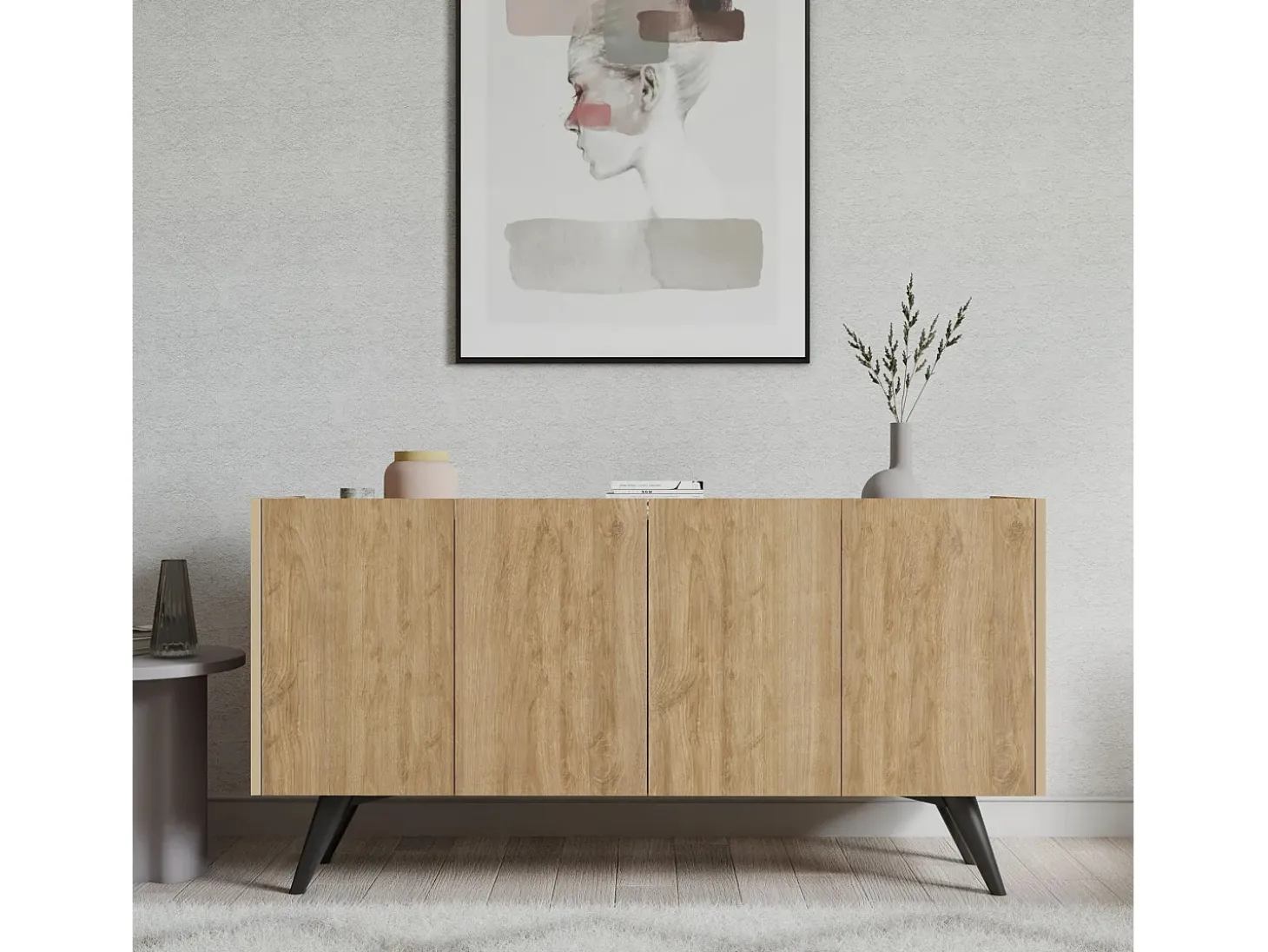 Aparador Pekin color roble 150x76x40 cm
