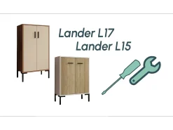 Aparador pequeño para Salón comedor en Blanco y Sonoma 60x30x84cm Lander L15