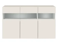 Aparador Potenza con 3 puertas blanco brillo 130x40x81 cm