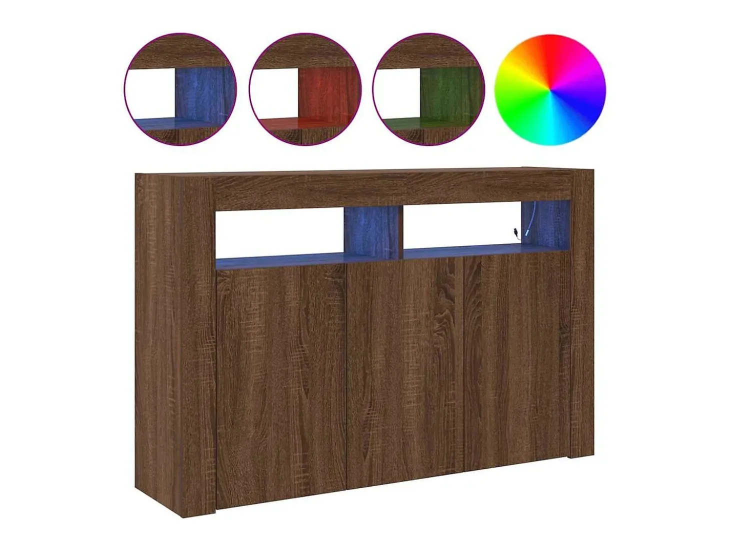Aparador Roble marrón 116 x 30 x 75 cm Madera de ingeniería