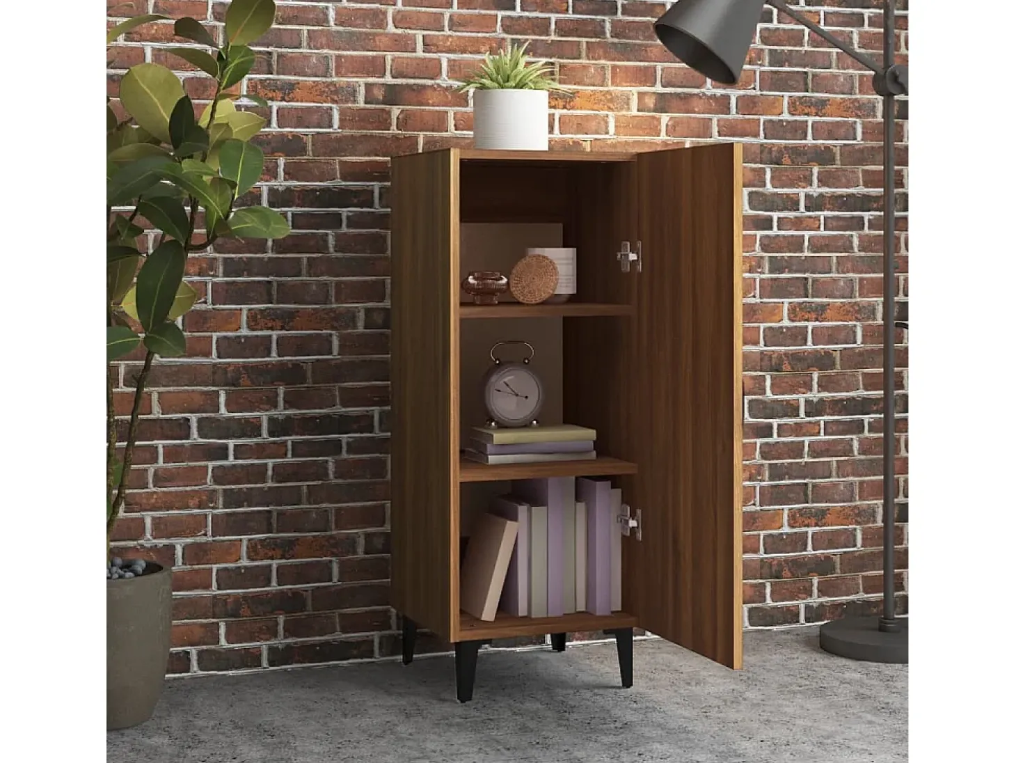 Aparador Roble Marrón 34,5x34x90 cm Madera de ingeniería