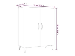 Aparador Roble Marrón 70x34x90 cm Madera de ingeniería