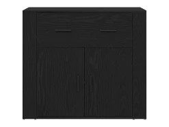 Aparador Roble negro 80 x 33 x 150 cm Madera contrachapada