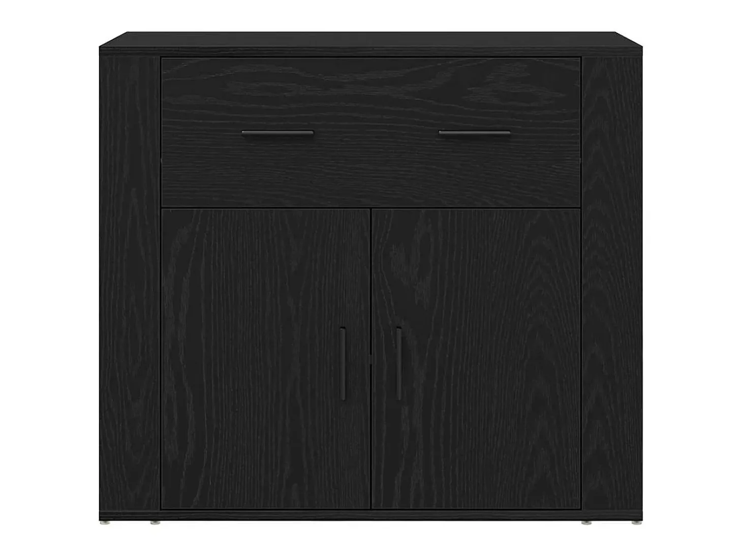 Aparador Roble negro 80 x 33 x 150 cm Madera contrachapada