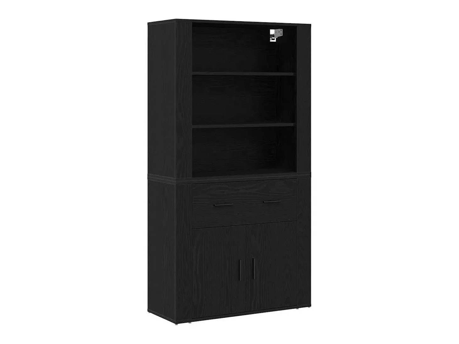 Aparador Roble negro 80 x 33 x 150 cm Madera contrachapada