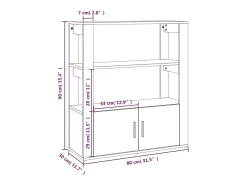 Aparador Roble Sonoma 80x30x90 cm Madera de ingeniería