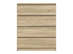 Aparador roble Sonoma 80x35x99 cm madera de ingeniería