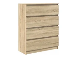 Aparador roble Sonoma 80x35x99 cm madera de ingeniería