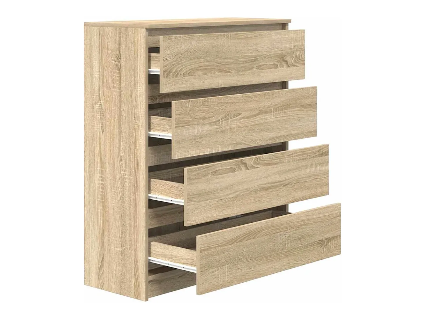 Aparador roble Sonoma 80x35x99 cm madera de ingeniería