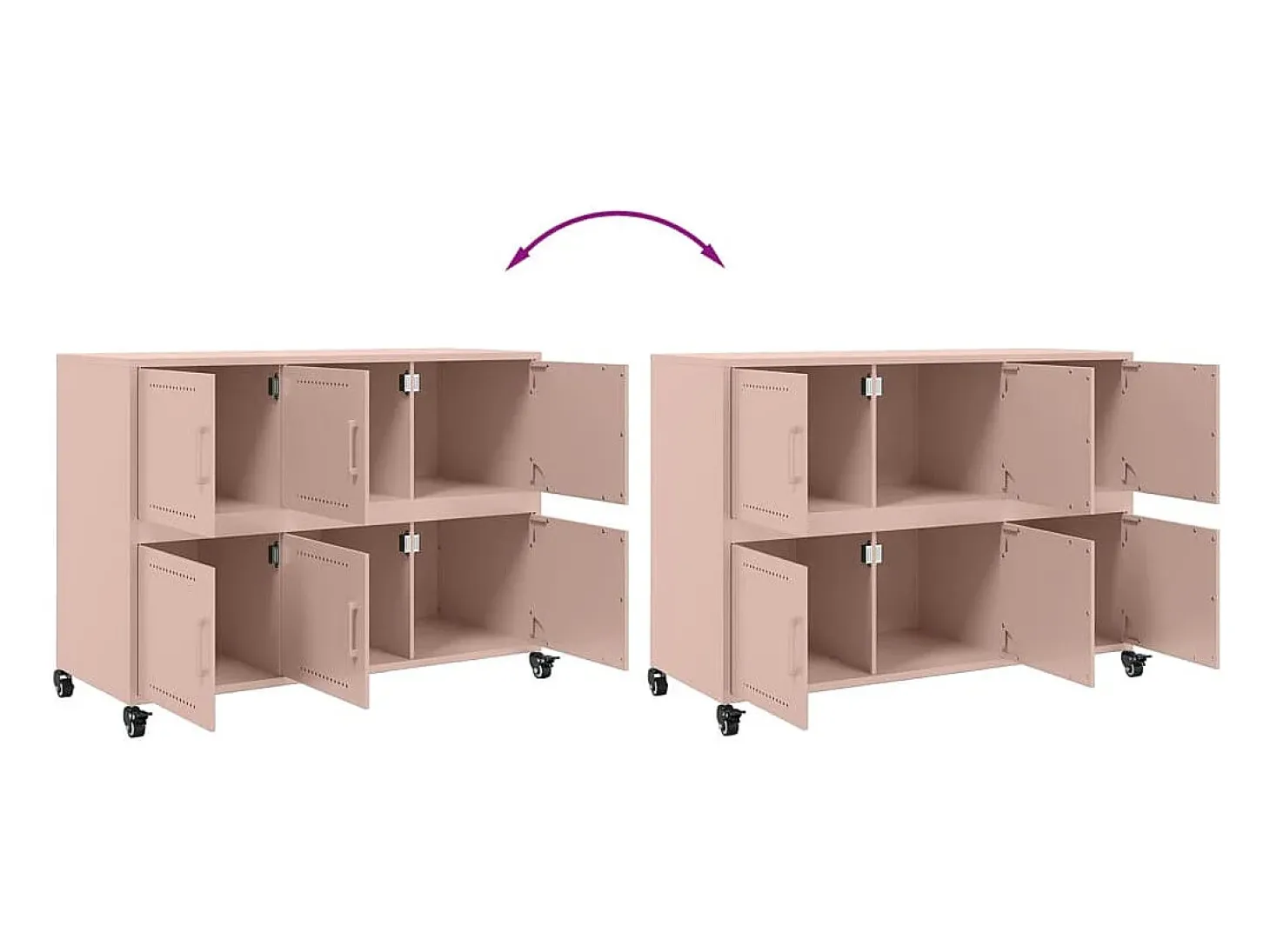 Aparador rosa 100,5x39x72 cm acero