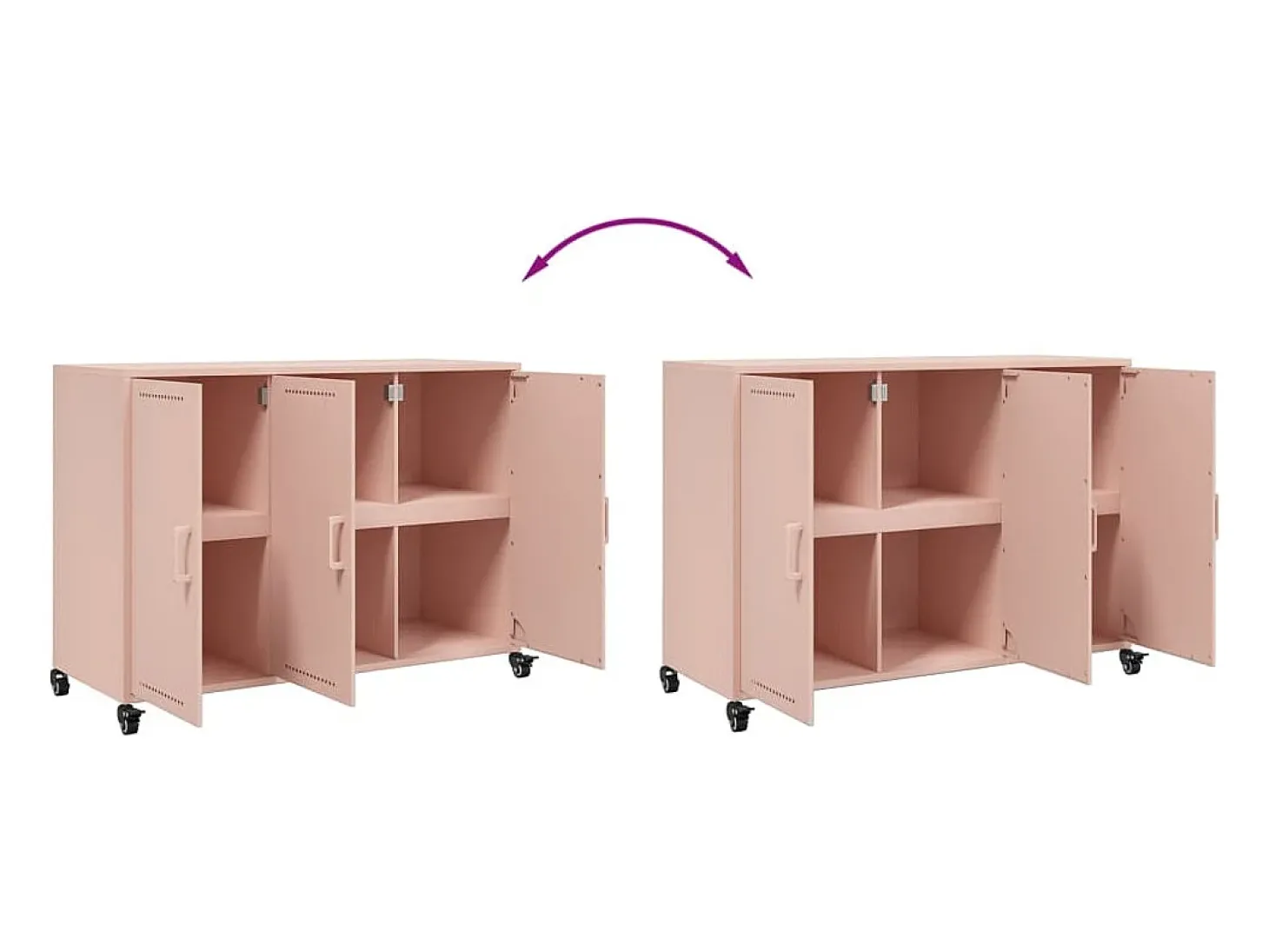 Aparador rosa 100,5x39x72 cm acero