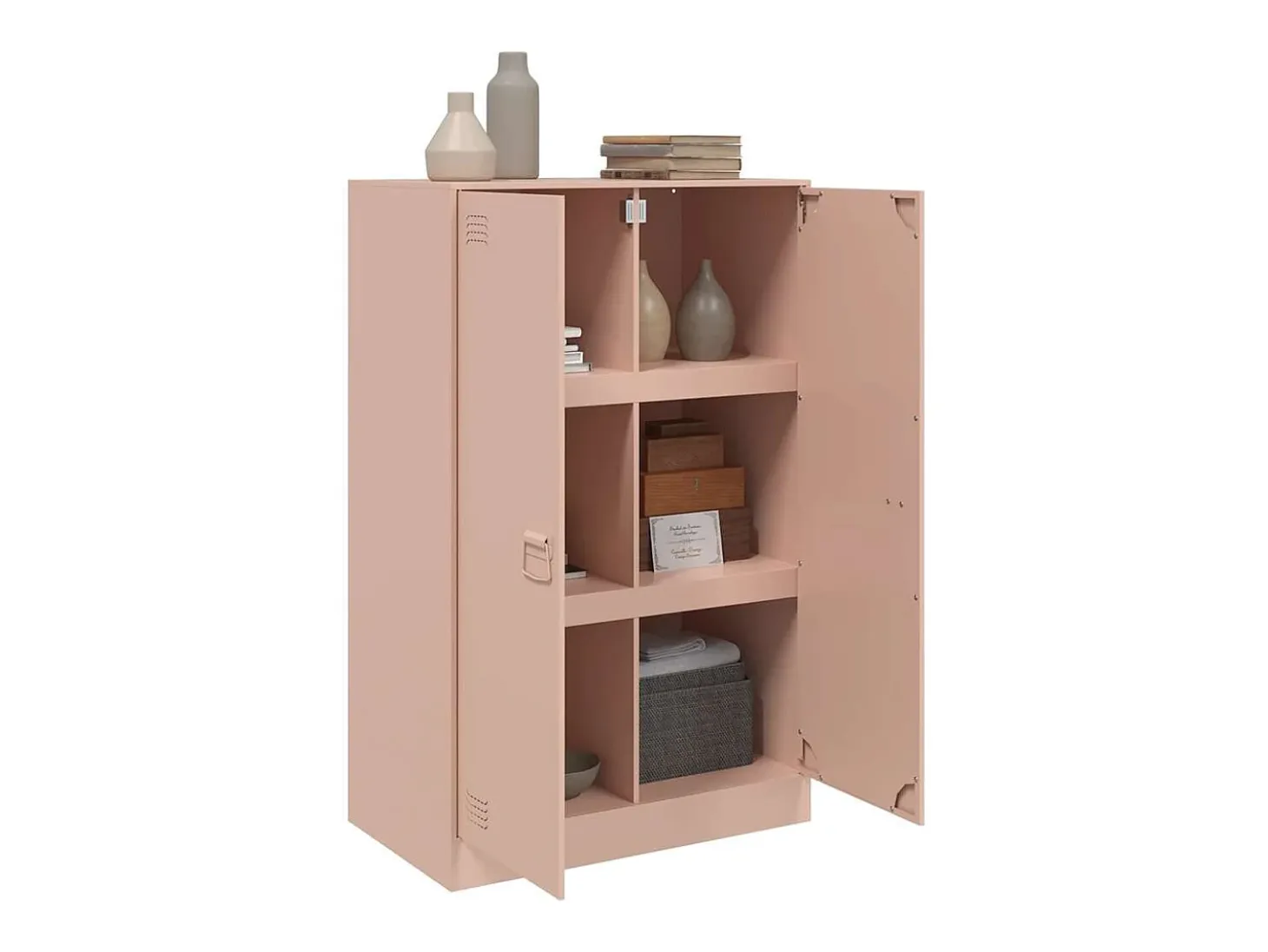 Aparador rosa 67x39x107 cm acero
