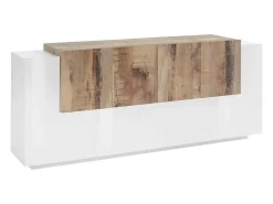 Aparador salón diseño 200cm blanco brillante madera New Coro Kommode