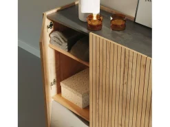 Aparador Salón Irati Moderno Roble Gold y Mármol 140 cm